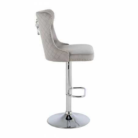 Hoker barowy, do kuchni, salonu, elegancki CRYSTAL VELVET JASNOSZARY SL