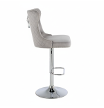 Hoker barowy, do kuchni, salonu, elegancki CRYSTAL VELVET JASNOSZARY SL