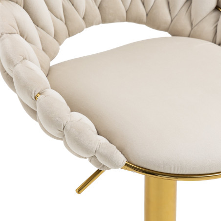 Hoker regulowany, krzesło barowe, FARVISO beżowy elegancki loft