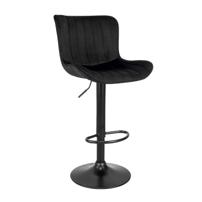 Hoker barowy, do kuchni, salonu, elegancki MALAGA VELVET CZARNY BL