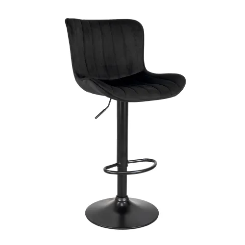 Hoker barowy, do kuchni, salonu, elegancki MALAGA VELVET CZARNY BL