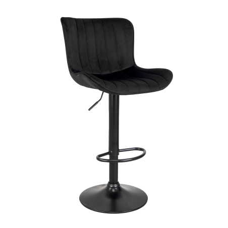 Hoker barowy, do kuchni, salonu, elegancki MALAGA VELVET CZARNY BL