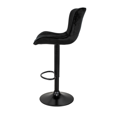 Hoker barowy, do kuchni, salonu, elegancki MALAGA VELVET CZARNY BL