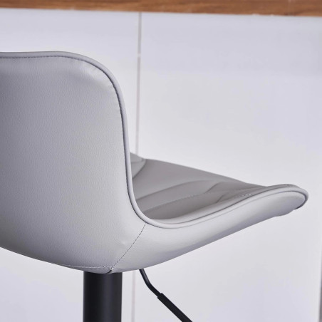 HOKER BAROWY KRZESŁO OBROTOWE MONACO LOFTOWY EKOSKÓRA SZARY CZARNE NOGI