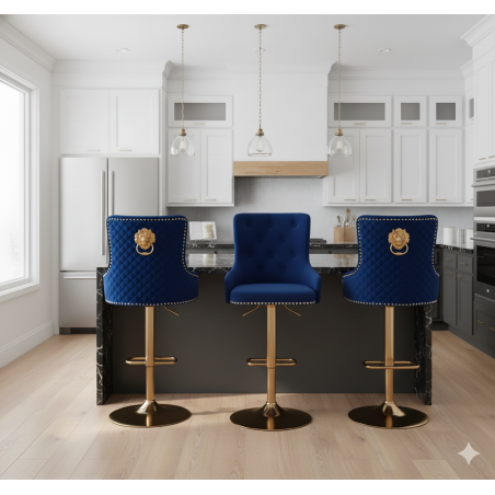Hoker barowy,do kuchni, salonu, pokoju, elegancki ROYAL VELVET NIEBIESKI GL