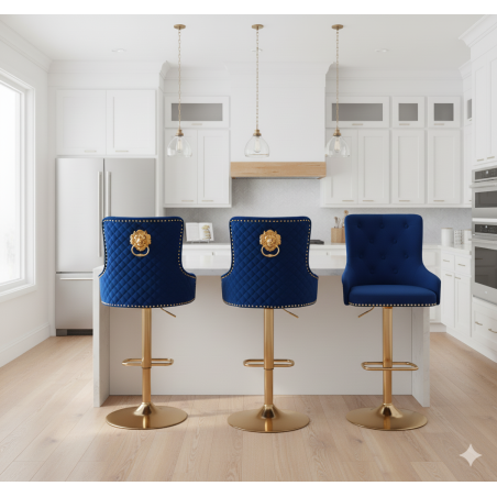 Hoker barowy,do kuchni, salonu, pokoju, elegancki ROYAL VELVET NIEBIESKI GL