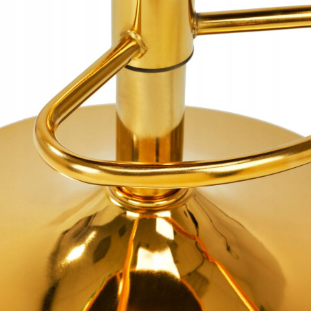 Hoker IMPERIA stołek Krzesło Barowe 100 cm Glamour Złote nóżki Welur Różowe