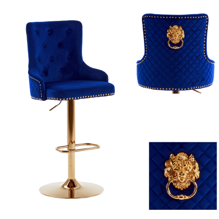 Hoker barowy,do kuchni, salonu, pokoju, elegancki ROYAL VELVET NIEBIESKI GL