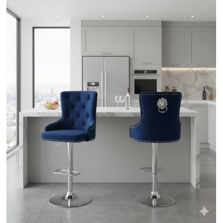 Hoker barowy,do kuchni, salonu, pokoju, elegancki ROYAL VELVET NIEBIESKI SL