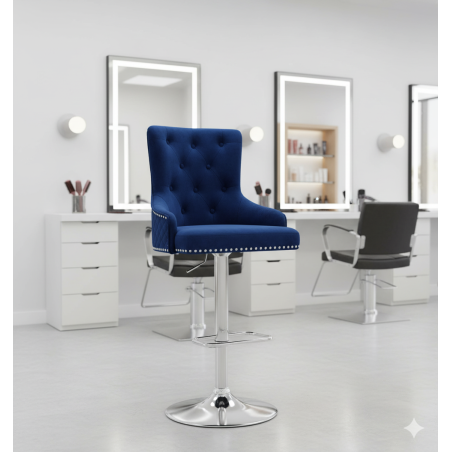 Hoker barowy,do kuchni, salonu, pokoju, elegancki ROYAL VELVET NIEBIESKI SL