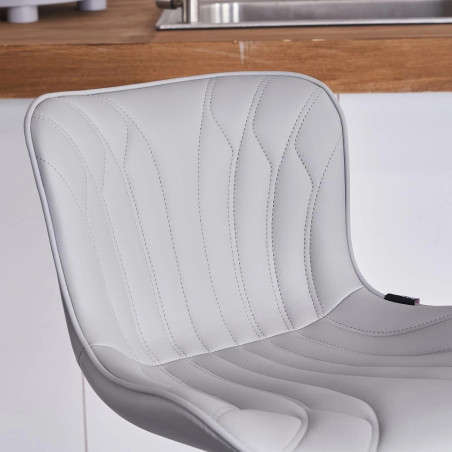 HOKER BAROWY KRZESŁO OBROTOWE MONACO LOFTOWY EKOSKÓRA SZARY CZARNE NOGI