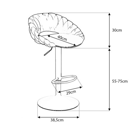 Hoker regulowany, krzesło barowe, FARVISO beżowy elegancki loft