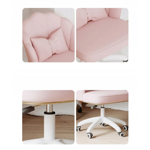 Obrotowy fotel biurowy, krzesło do pracowni, dla dziecka BUENO RÓŻOWE