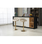 Hoker regulowany, krzesło barowe, FARVISO beżowy elegancki loft