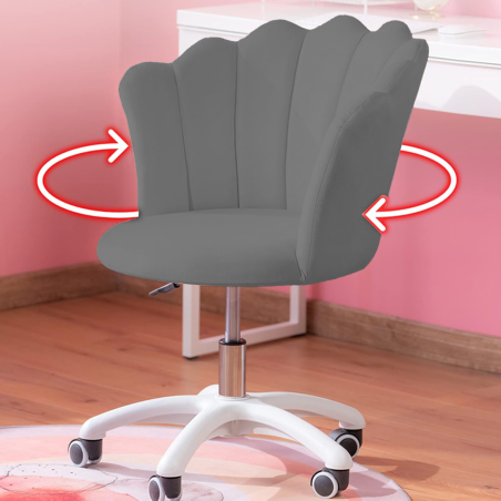 Krzesło/fotel biurowy dla gabinetu, pracowni, kosmetyczne FLOWERS szary
