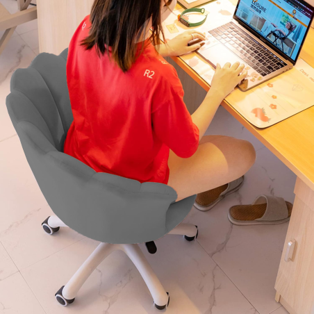 Krzesło/fotel biurowy dla gabinetu, pracowni, kosmetyczne FLOWERS szary