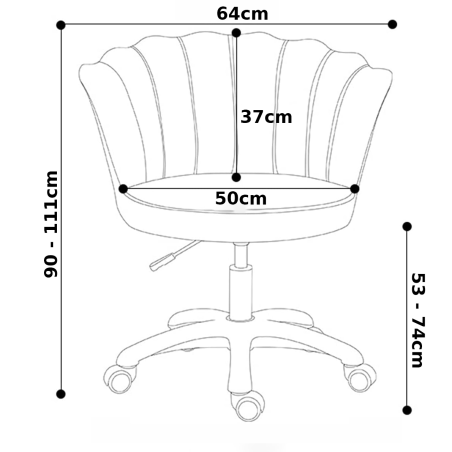Krzesło/fotel biurowy do pracowni, gabinetu, salonu kosmetycznego FLOWERS Czarny