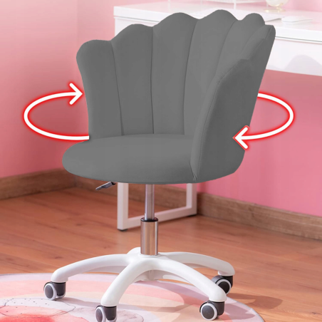 Krzesło/fotel biurowy dla gabinetu, pracowni, kosmetyczne FLOWERS szary