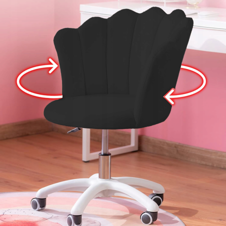 Krzesło/fotel biurowy do pracowni, gabinetu, salonu kosmetycznego FLOWERS Czarny