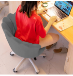 Krzesło/fotel biurowy dla gabinetu, pracowni, kosmetyczne FLOWERS szary