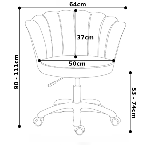 Krzesło/fotel biurowy do gabinetu, pracowni, kosmetyczne FLOWERS szary BL