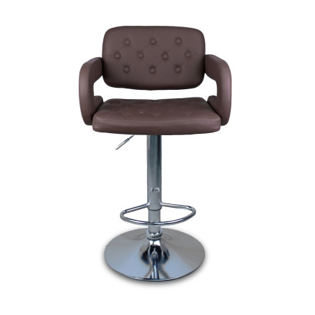 JUST SIT VINCI Brązowy - Hoker barowy z oparciem i podłokietnikami