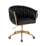 Krzesło obrotowe, fotel do salonu IMPERIA PLUS welur czarny