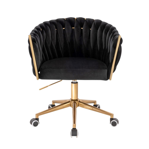 Krzesło obrotowe, fotel do salonu IMPERIA PLUS welur czarny