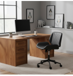 FOTEL Obrotowy, regulowany Tores Eco skóra szary do Pracowni, biura, salonu