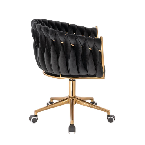 Krzesło obrotowe, fotel do salonu IMPERIA PLUS welur czarny