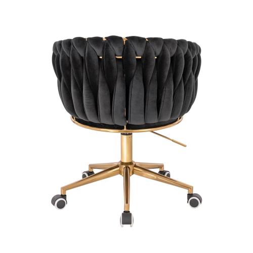 Krzesło obrotowe, fotel do salonu IMPERIA PLUS welur czarny