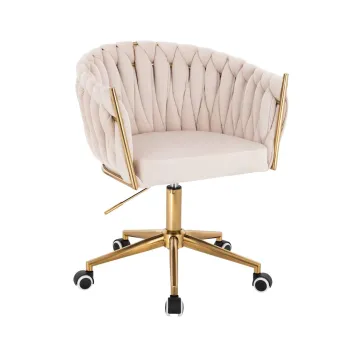 Krzesło obrotowe, fotel do salonu IMPERIA PLUS welur beżowy