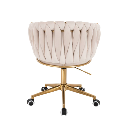 Krzesło obrotowe, fotel do salonu IMPERIA PLUS welur beżowy