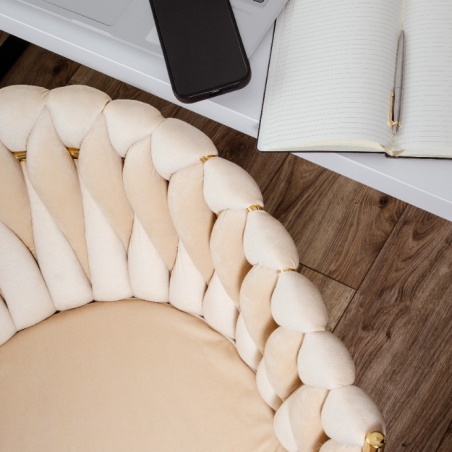 Krzesło obrotowe, fotel do salonu IMPERIA PLUS welur beżowy