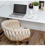 Krzesło obrotowe, fotel do salonu IMPERIA PLUS welur beżowy