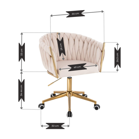 Krzesło obrotowe, fotel do salonu IMPERIA PLUS welur beżowy