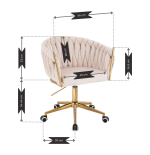 Krzesło obrotowe, fotel do salonu IMPERIA PLUS welur beżowy