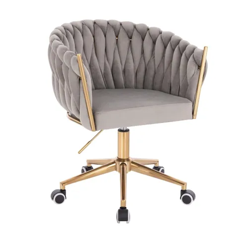 Krzesło obrotowe, fotel do salonu IMPERIA PLUS welur szary