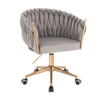 Krzesło obrotowe, fotel do salonu IMPERIA PLUS welur szary