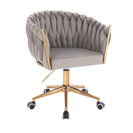Krzesło obrotowe, fotel do salonu IMPERIA PLUS welur szary