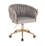 Krzesło obrotowe, fotel do salonu IMPERIA PLUS welur szary