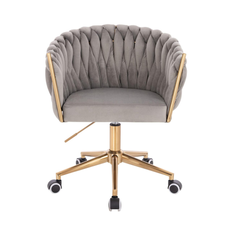 Krzesło obrotowe, fotel do salonu IMPERIA PLUS welur szary