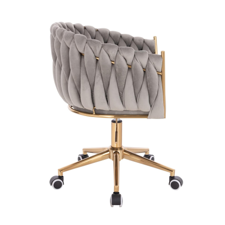 Krzesło obrotowe, fotel do salonu IMPERIA PLUS welur szary