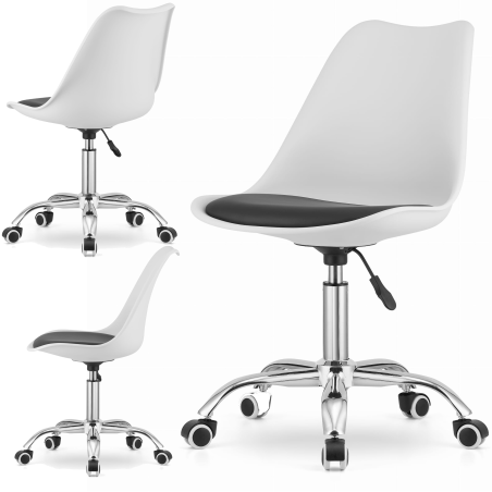 Krzesło obrotowe VIENA - biało-czarne