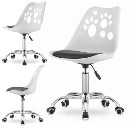 Krzesło obrotowe RENO - biało-czarne