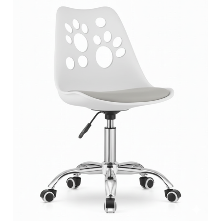 Krzesło obrotowe RENO - biało-szare