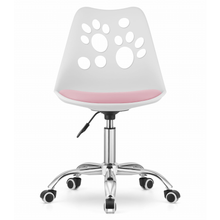 Krzesło obrotowe RENO - biało-różowe