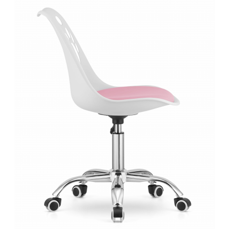Krzesło obrotowe RENO - biało-różowe