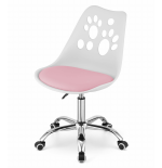 Krzesło obrotowe RENO - biało-różowe