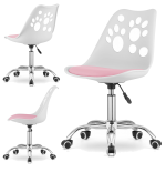 Krzesło obrotowe RENO - biało-różowe